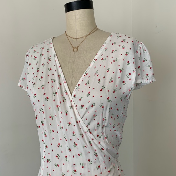 Brandymelville White pink floral Robbie wrap dress - Picture 5 of 6